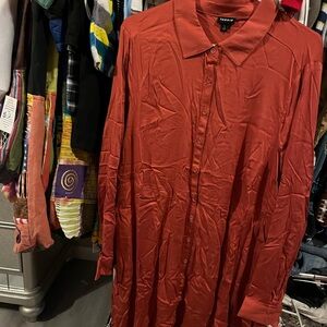 Torrid Rust Button-Up Dress
